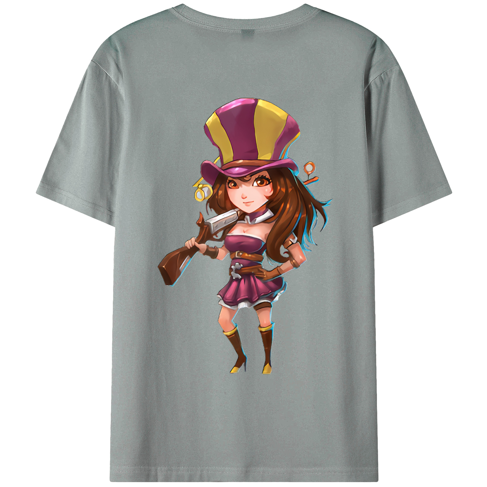 （画像用） リーグ・オブ・レジェンド League of Legends LOL 綿100％ メンズ半袖Tシャツ（バックプリント） 通気性